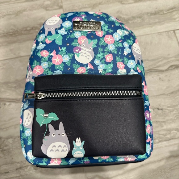 Studio Ghibli My Neighbor Totoro Floral Mini Backpack New - Picture 1 of 4